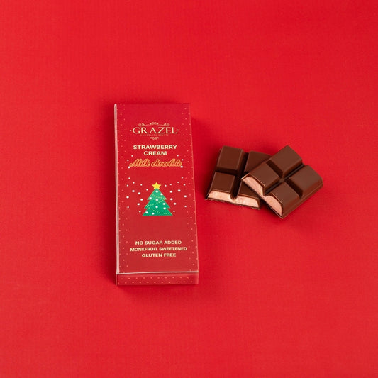 Sugar free Milk chocolate with Strawberry & Coconut - Christmas Edition